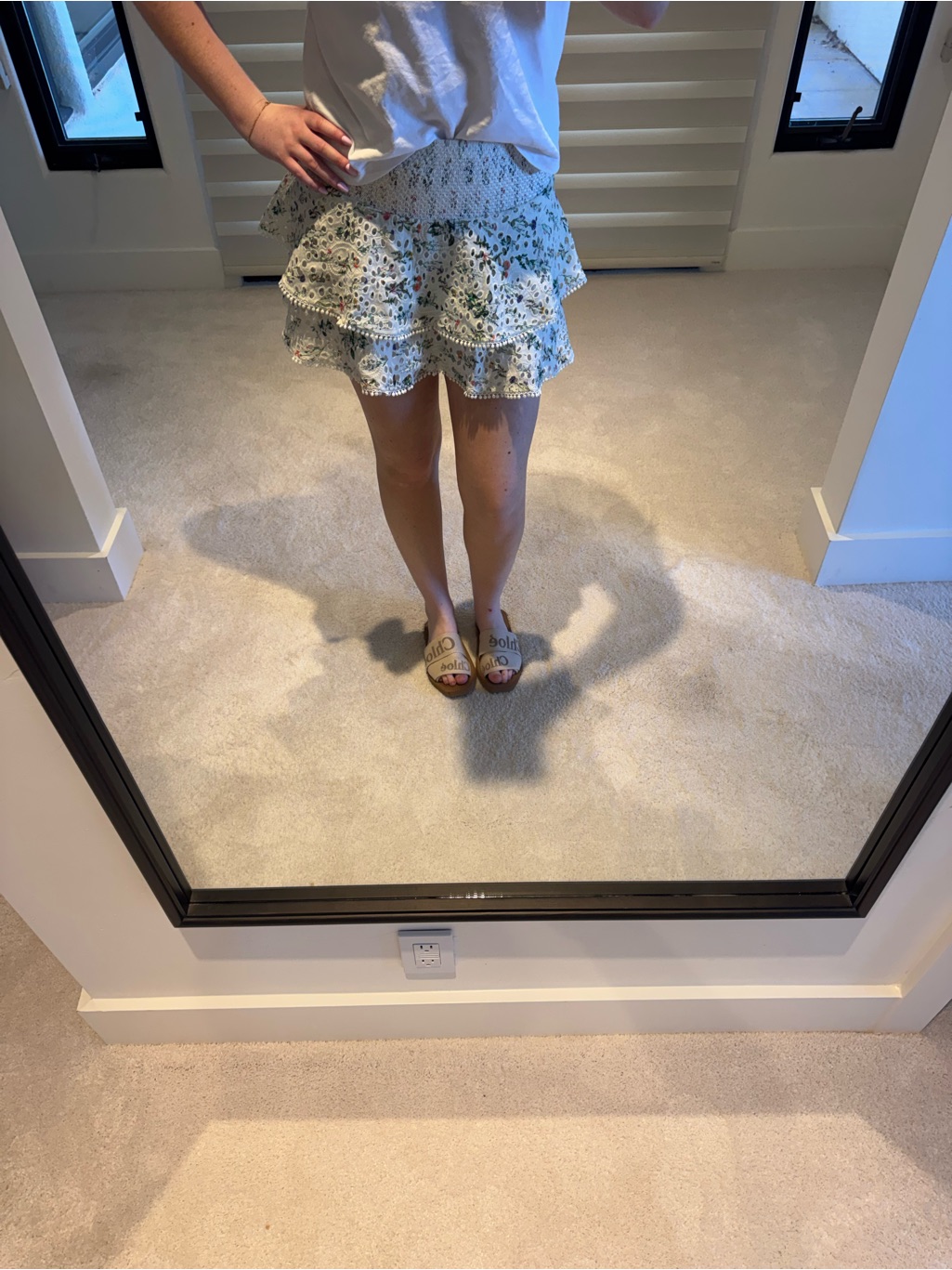 Alice + Olivia Cotton Floral Joey Skirt
